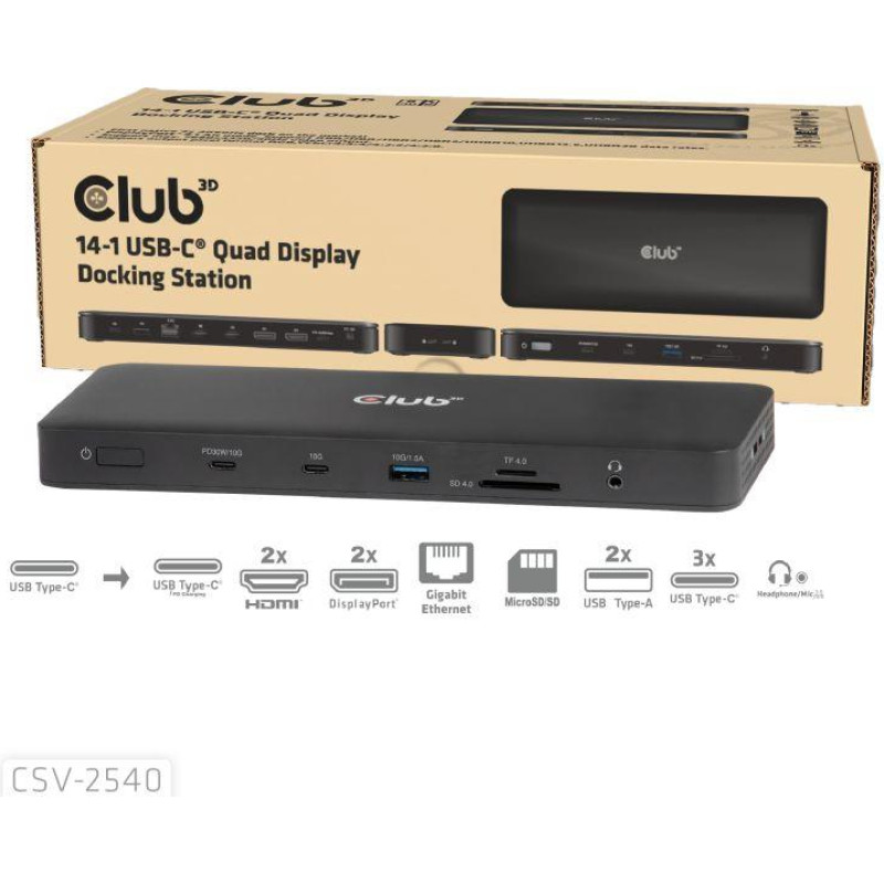 Club3D NB ACC DOCKING STATION 14IN1/USB-C 150W CSV-2540 CLUB3D