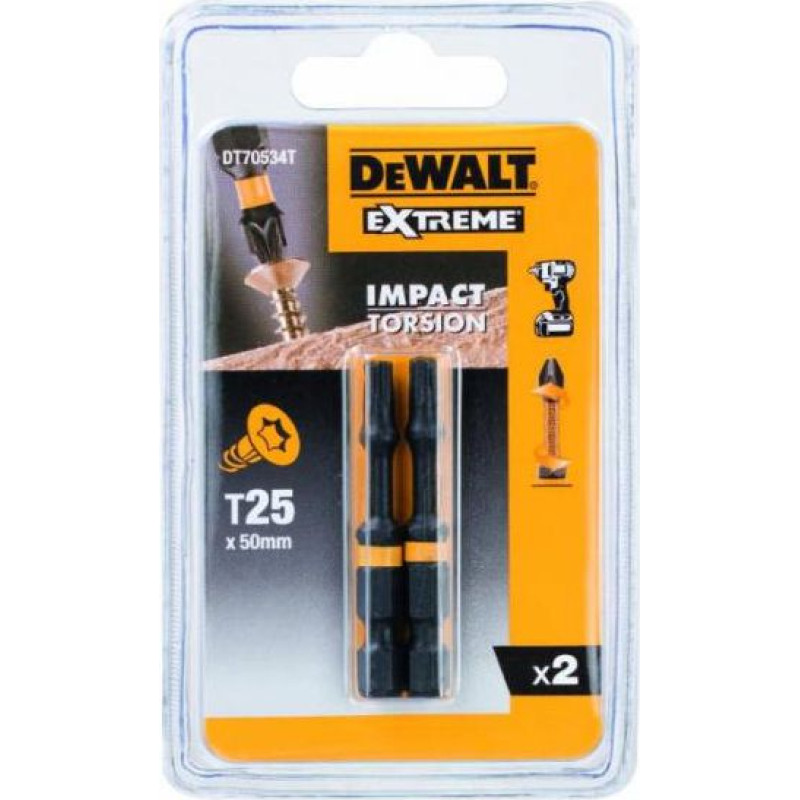 Dewalt T25 2pcs impact tip (DT70534T)