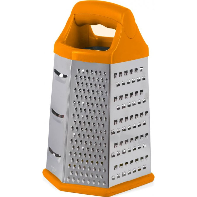 Six-sided grater with silicone base, orange 14x12x23cm VN-YMJ-RAZ6P VANORA