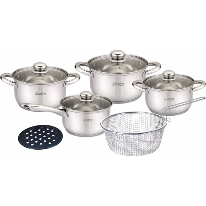 Cooking set stainless steel with non-stick coating 10 pcs HR-MSF-8178, COOKING BY HEINNER