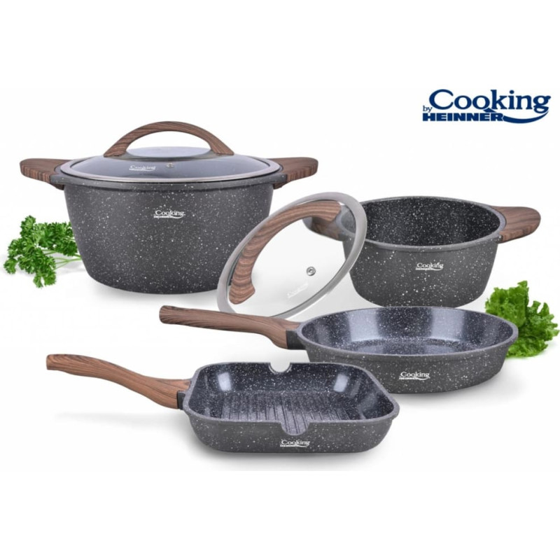 Cooking set aluminum with ceramic coating 6 pcs HR-ZJH-6ST, COOKING BY HEINNER