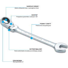 Sata KLUCZ PŁASKO-OCZKOWY 18mm Z GRZECHOTKĄ ŁAMANY
