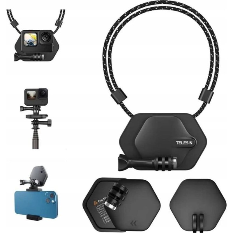 Telesin 4in1 Neck holder Magnetic Magnets Fastener for GoPro / SJCAM / Xiaomi / DJI / TE-MMK-001