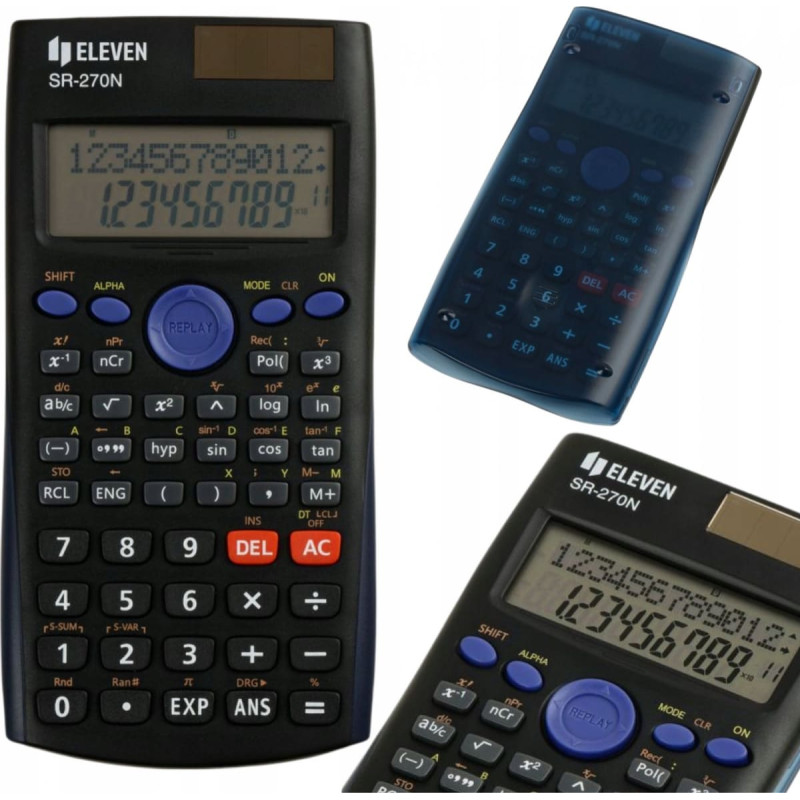 Eleven Kalkulator Eleven ELEVEN kalkulator naukowy czarny, zasilanie bateryjne i solarne SR270N