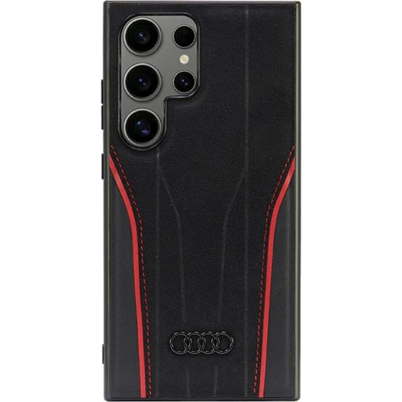 Audi Audi Genuine Leather MagSafe S24 Ultra S928 czarno-czerwony/black-red hardcase AU-TPUPCS24U-R8/D3-RD
