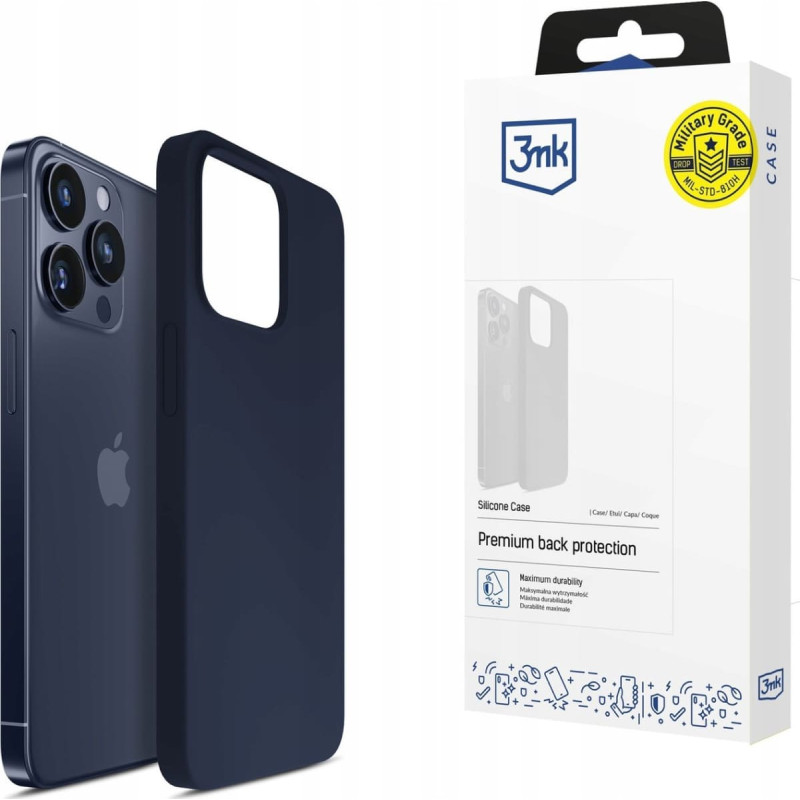 3MK Apple iPhone 15 Pro Max - 3mk Silicone Case Dark Navy