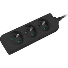 Lanberg 1.5m, black, 3 sockets, cable made of full copper -PS0-03E-0150-BK