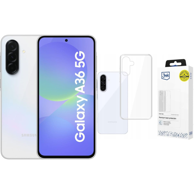 Samsung Smartfon Samsung Galaxy A36 5G 6/128GB Biały  (SM-A366BZABEUE) + Etui Clear Case