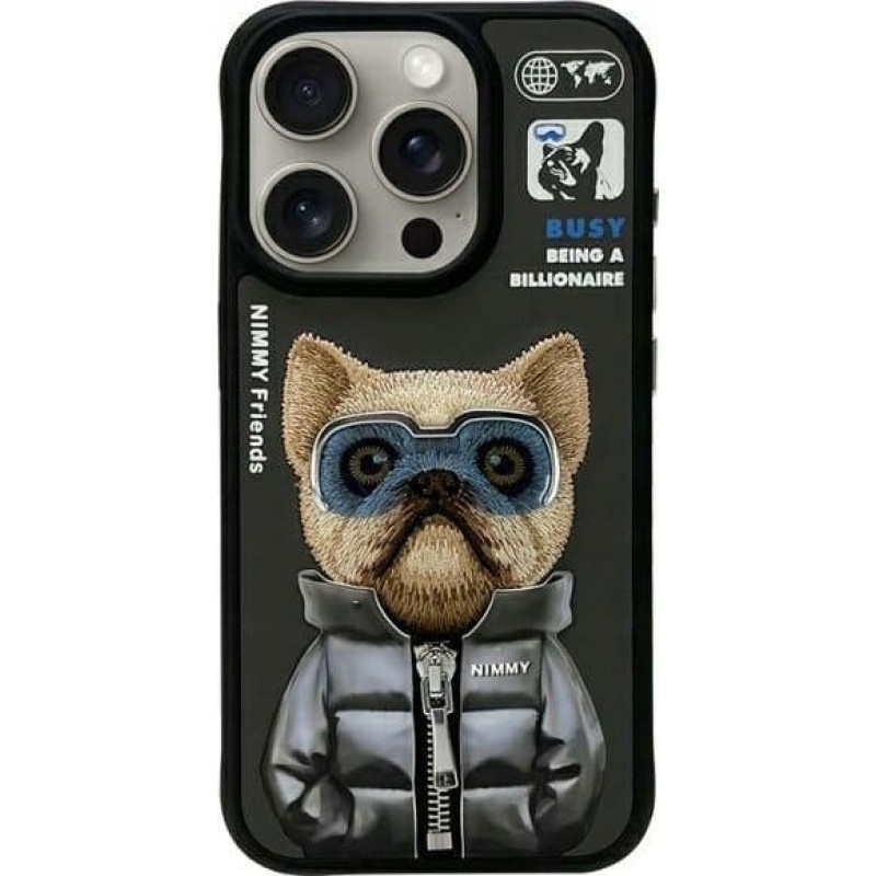 Audi Nimmy iPhone 15 Pro 6.1" Case Black Cool&Cute 2.0 Dog