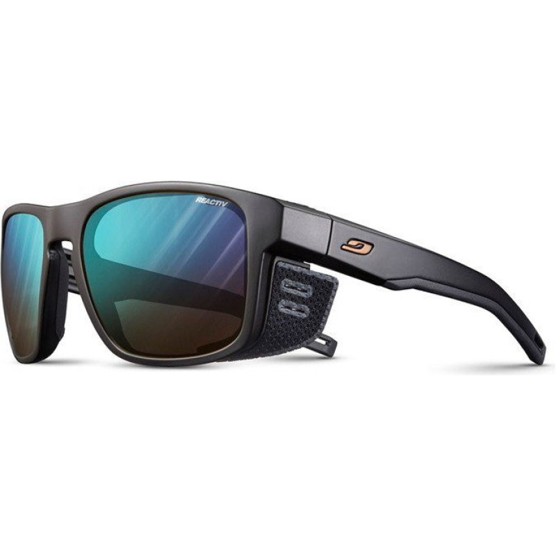 Upominkarnia Okulary Julbo Shield M - matowy czarny| Reactiv Performance 2-4 Dl Bleu