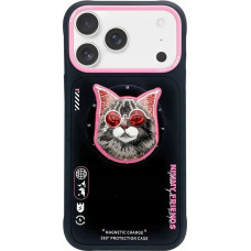 Nimmy Etui Nimmy Glasses Cool Cat MagSafe do iPhone 17 Pro Max czarno różowy