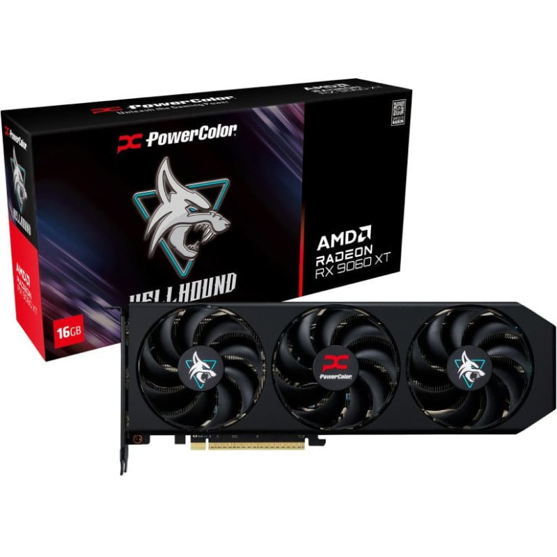 Powercolor Karta graficzna POWERCOLOR Hellhound Radeon RX 9060 XT 16GB GDDR6 (RX9060XT 16G-L/OC)