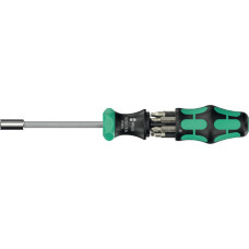Wera Kraftform Kompakt 27 RA 2, bit set black/green, 6-piece, 1/4", with ratchet function