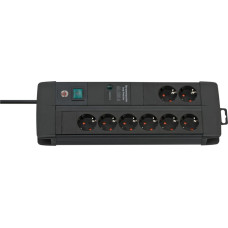 Brennenstuhl Premium-Line 8-way power strip Duo black, 3 meters, 60,000A surge protection