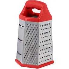 Six-sided grater with silicone base, red 14x12x23cm VN-YMJ-RAZ6R VANORA