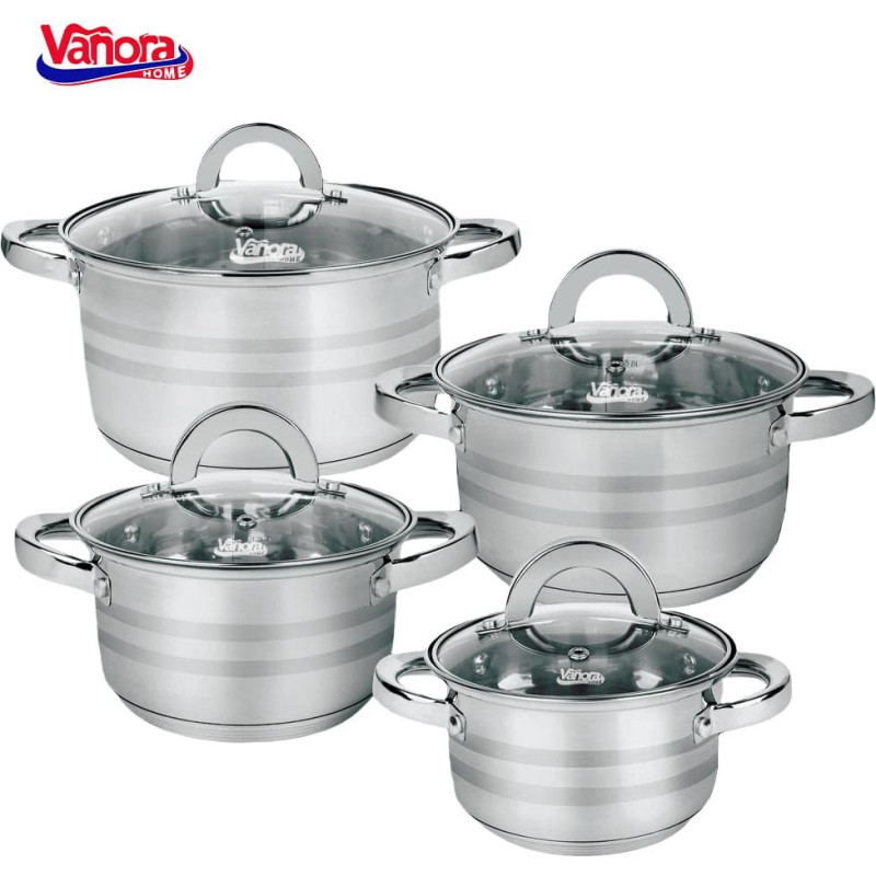 Cooking set stainless steel with non-stick coating 8 pcs VN-HJ-8PCS, VANORA
