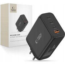 Tech-Protect NC240W-GAN 4-PORT NETWORK CHARGER PD 240W / QC3.0 BLACK