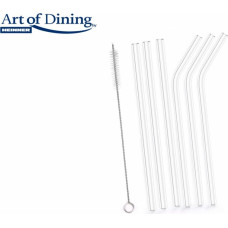 Glass straw set with cleaning brush 6 pcs 20 cm HR-YMJ-JC011, COOKING BY HEINNER