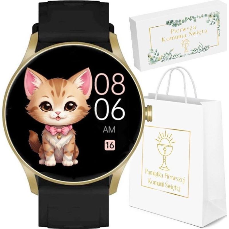 Gravity Zegarek Gravity Zegarek SMARTWATCH KOMUNIA - GT2-3 czarny/ zł koperta