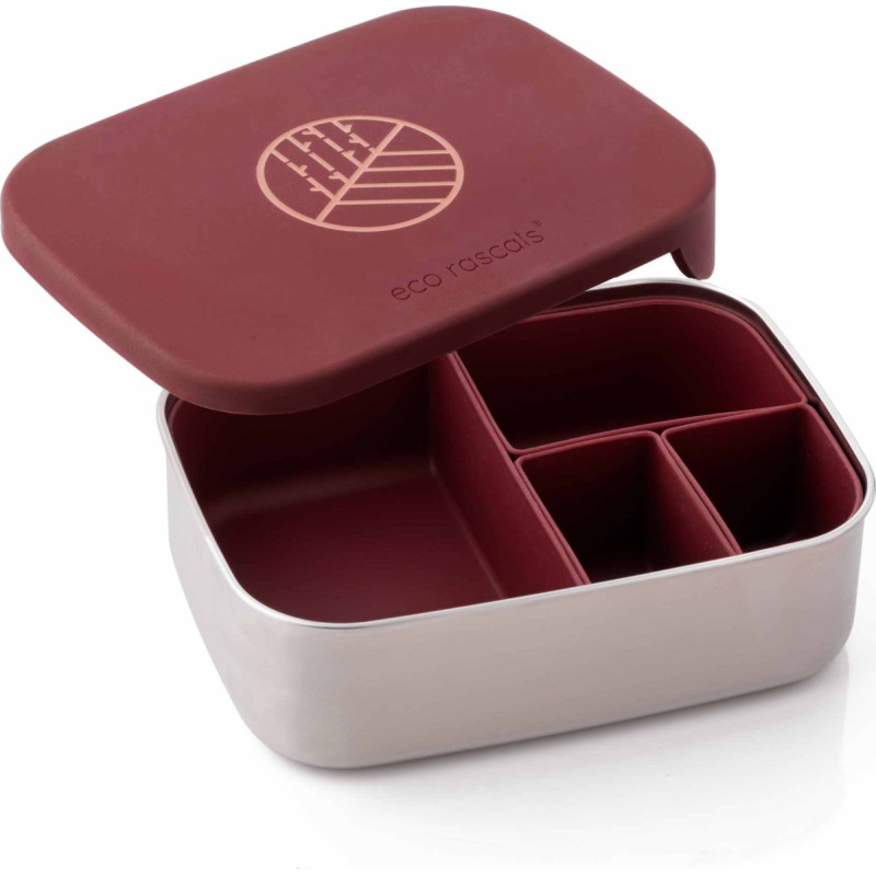 Eco Rascals ECORASCALS Klasyczny Lunch Box Bento bordowy