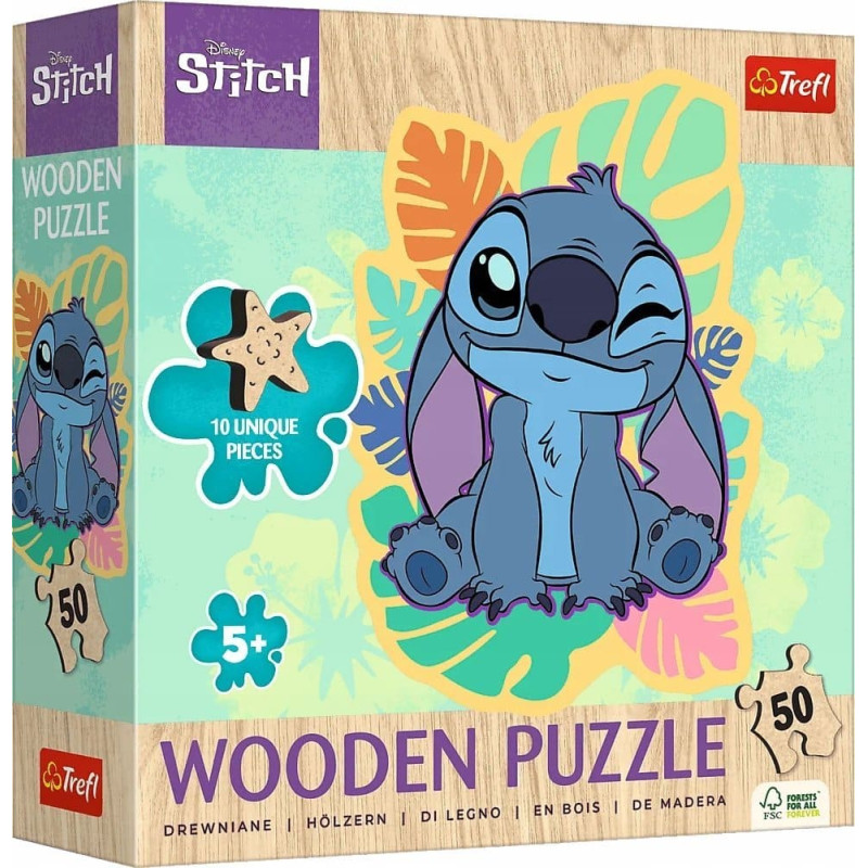 Trefl Puzzle drewniane Wesoły Stitch 50 element&oacute;w (20281)