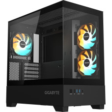 Gigabyte Case|GIGABYTE|C201 PANORAMIC|MidiTower|Case product features Rackmountable/Removeable HDD basket/Transparent panel|Not included|MicroATX|MiniITX|Colour Black|GB-C201P