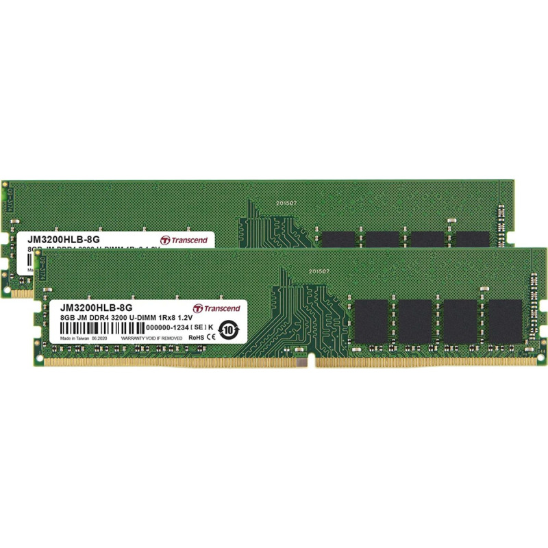 Transcend Memory Transcend JetRam, DDR4, 16 GB, 3200MHz, CL22 (JM3200HLB-16GK)