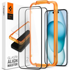 Spigen Szkło do etui Glas.tR FC AM 2-Pack do iPhone 15, z czarną ramką