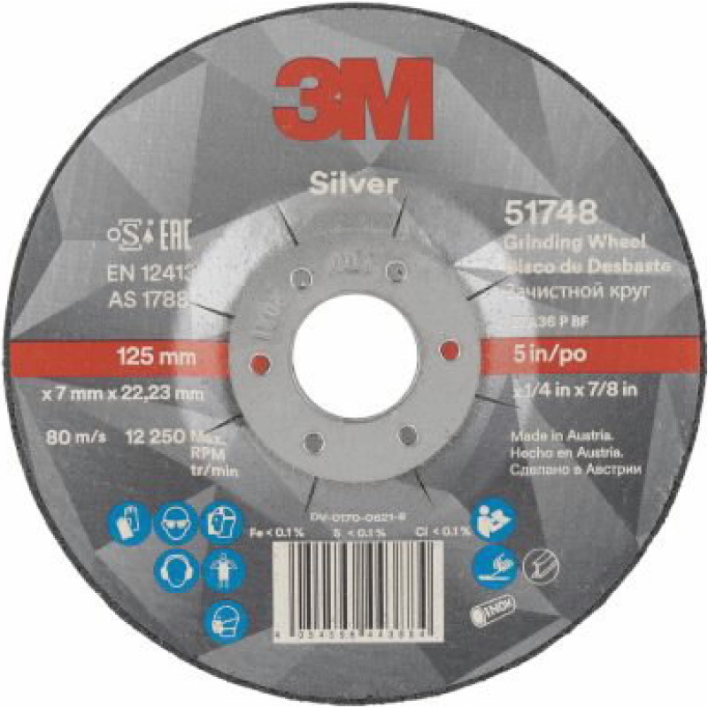 3M Slīpdisks Silver T27 Ceramic 125x7/22,23mm, 3M