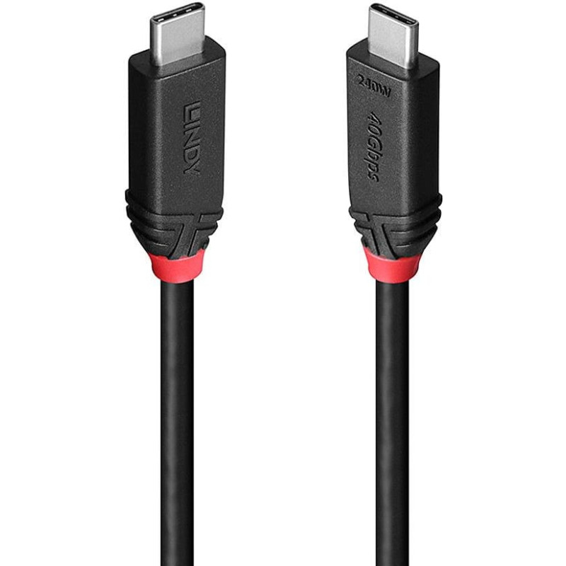 Lindy CABLE USB4 240W TYPE C 1M/BLACK LINE 37001 LINDY