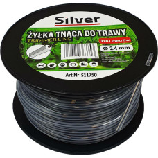 Silver ŻYŁKA TNĄCA 2,4x100m  KWADRAT DUO-LINE  /SILVER