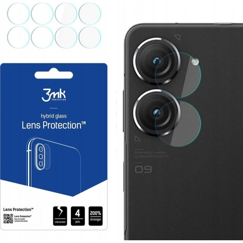 3MK Hybrid glass for camera lens 3MK Lens Protection Asus Zenfone 9 [4 PACK]