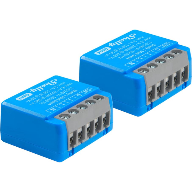 Shelly 1 Mini Gen4, relay blue, pack of 2