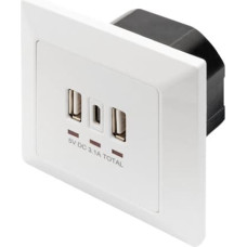Digitus | Socket with USB A & USB-C Ports, flush mounted
