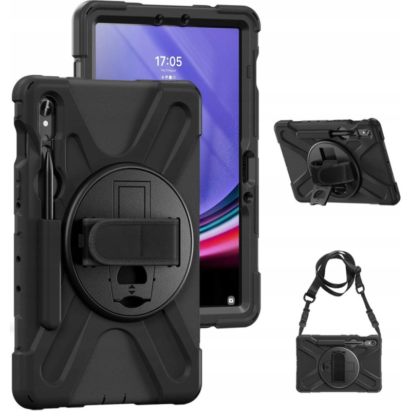 Strado Etui Armor z uchwytem i paskiem do Samsung Galaxy Tab S9/ S9 FE SM-X710/SM-X716B/SM-X510 SM-X516 2023/ S10 FE SM-X520/SM-X526 2025
