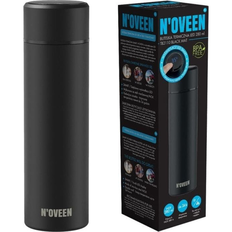 Noveen Thermal bottle NOVEEN LED 280 ml TB2110 Black Mat