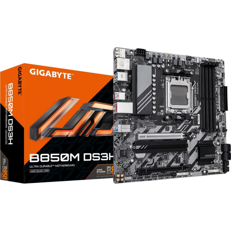 Gigabyte Mainboard|GIGABYTE|AMD B850|Socket AM5|micro ATX|RAM DDR5-SDRAM|4xSlots|2xNumber of M.2 (M) slots|B850MDS3H1.2