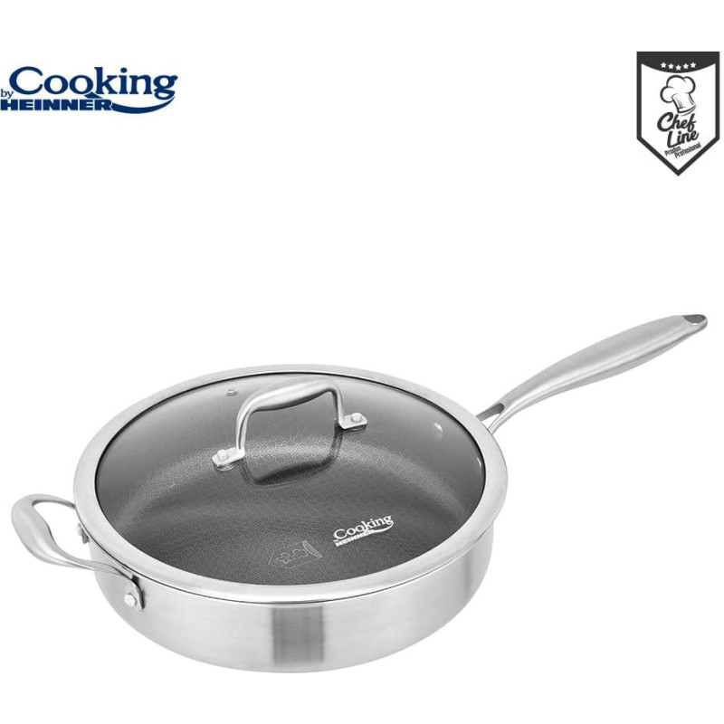 Pan with lid stainless steel with ceramic coating 24x6.5 cm HR-MRK-26C, COOKING BY HEINNER