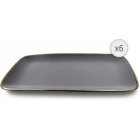 Ceramic plates set of 6pcs 32x20cm CALYPSO HR-WDF-G326 HEINNER
