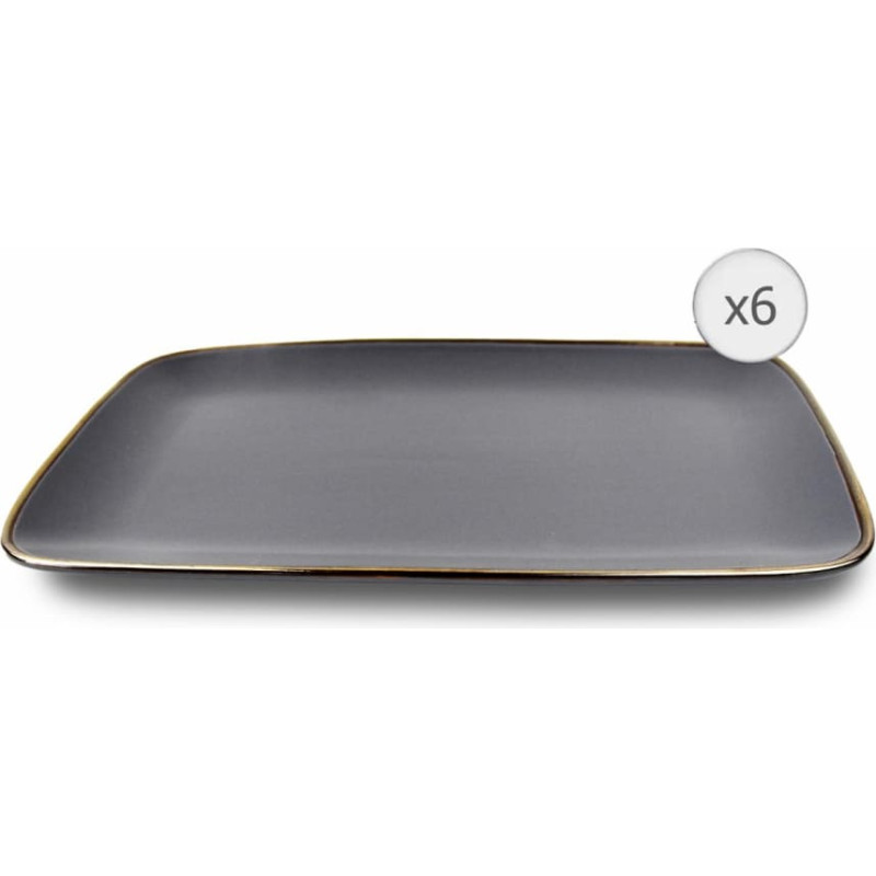 Ceramic plates set of 6pcs 32x20cm CALYPSO HR-WDF-G326 HEINNER