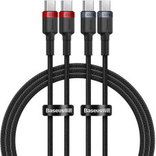 Baseus Cable Baseus Cafule USB-C to USB-C 100W,1m, 2psc (Red Black, Grey Black)