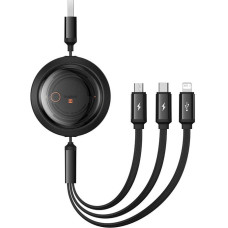 Baseus Fast Charging Cable 3in1 Baseus Free2Draw, USB to micro USB+USB-C+Lightning, 3.5A, 1.1m (black)