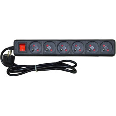 Vakoss Power strip Vakoss overvoltage 6 sockets 1.5 m black (52-611SK)