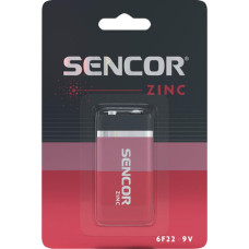 Sencor Bateria cynkowo-węglowa, 6F22, 6F22, 9V, Sencor, blistr, 1-pack