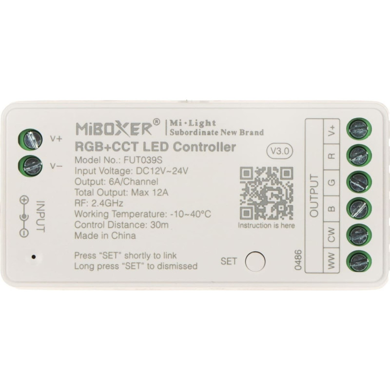 Miboxer STEROWNIK OŚWIETLENIA LED FUT039S 2.4 GHz, RGBCCT (RGBWW) 12... 24V DC MiBOXER / Mi-Light