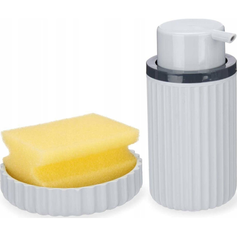 Kinvara Prążkowany dozownik na płyn do naczyń + podstawka