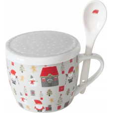 Boltze Świąteczny kubek jumbo z pokrywką i łyżeczką MONTI, 600 ml