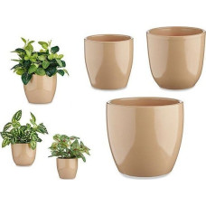 Ibergarden Zestaw doniczek ceramicznych, okrągłych, zwężana podstawa, 3 sztuki