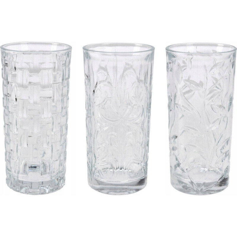 Glasmark Zestaw 3 szklanek we wzory, 380 ml