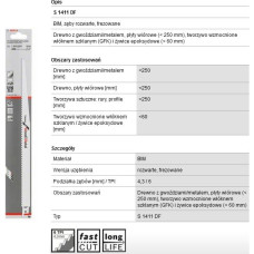 Bosch HACKSAW BLADE S1411DF 300MM 2PCS WOOD METAL